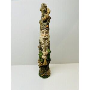 Vntg Pencil Slim Santa Claus Folk Art Christmas Resin Figurine bohemian